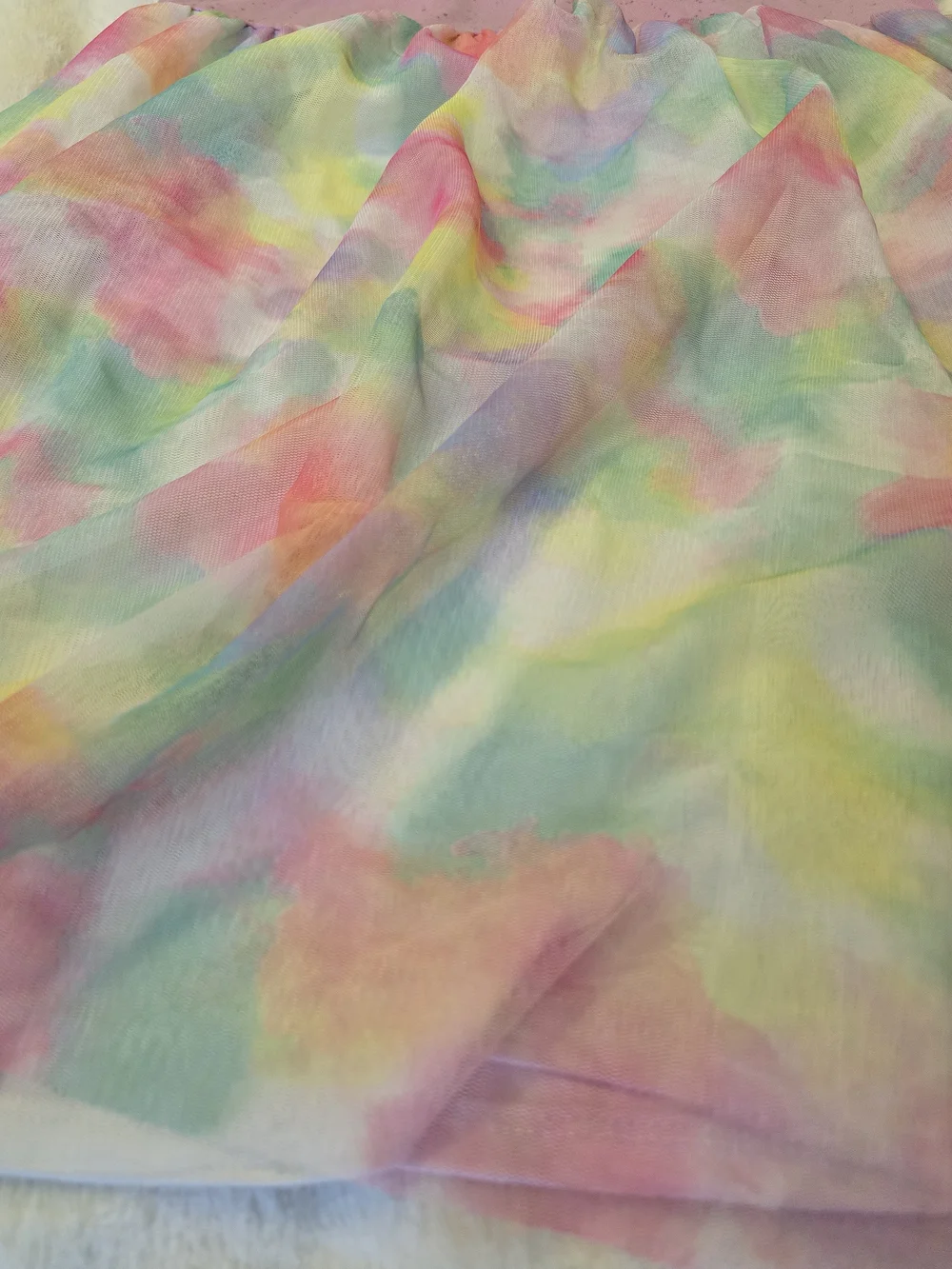 Wonder Nation Pastel Tie Dye Glitter Mesh Dress Girls Large 10-12